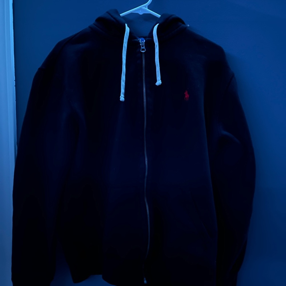 COPY - Black and Red Polo Fleece Full-Zip Hoodie